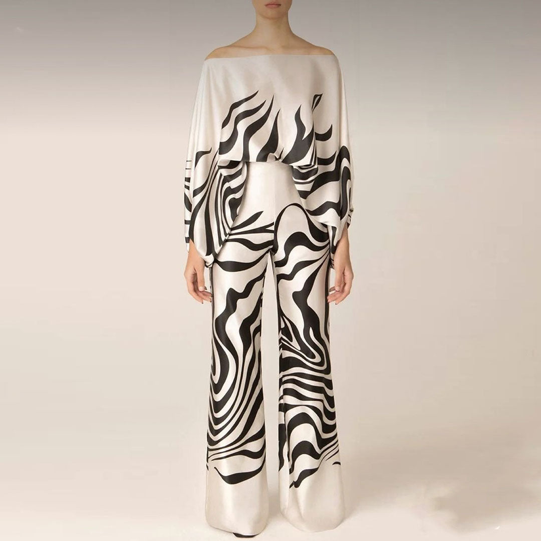 Variant image for Claire | Women's Two-Piece Summer Set with Off-Shoulder Lantern Sleeves-7