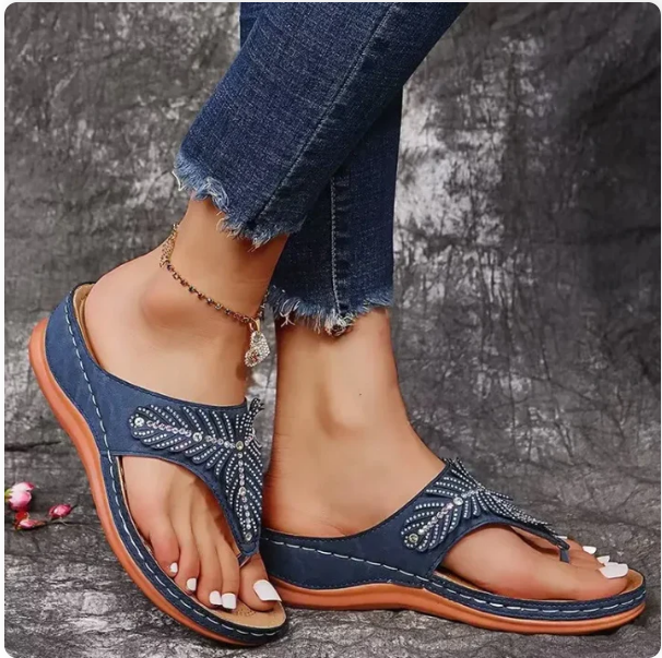 Comfortable Women's Leather Summer Flip Flop Sandals
