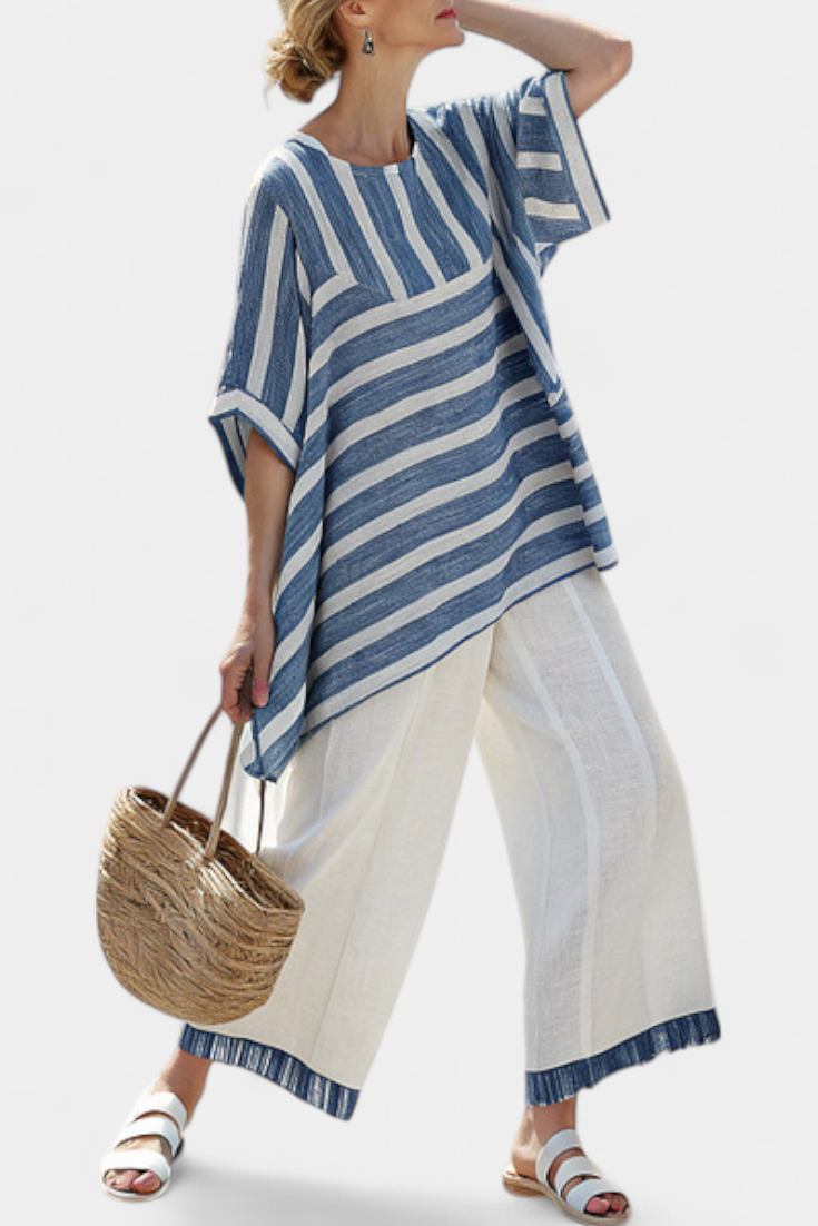Lightweight Navy Summer Dress Set - Luxivelle