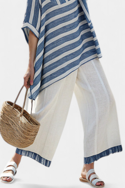 Blue Striped Linen Set | Women's Summer Outfit 2