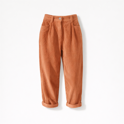 Comfortable Wide Leg Cotton Women's Corduroy Pants - Luxivelle