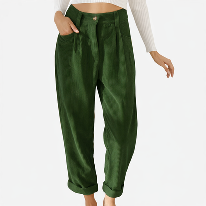 Comfortable Wide Leg Cotton Women's Corduroy Pants