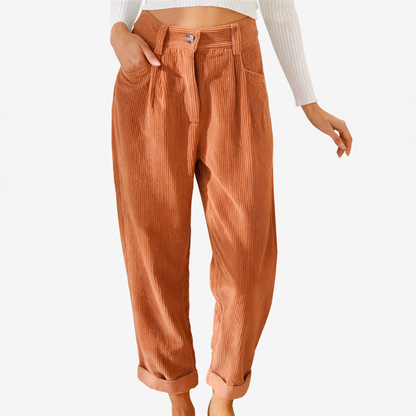 Comfortable Wide Leg Cotton Women's Corduroy Pants