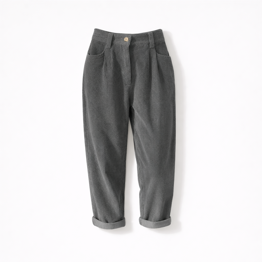 Comfortable Wide Leg Cotton Women's Corduroy Pants