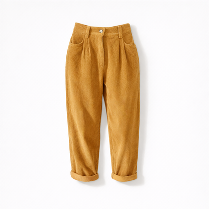 Comfortable Wide Leg Cotton Women's Corduroy Pants