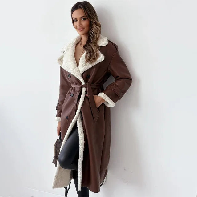 Classic Women's Coat with Simple Design and Button Front