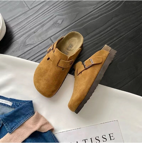 Boston Suede Clogs - Adjustable Buckle, Unisex Comfort-1