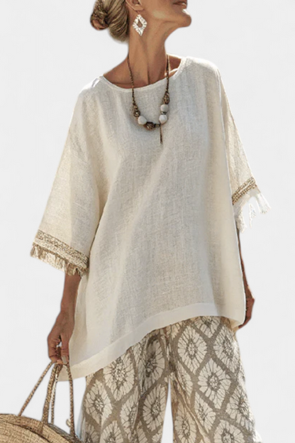 Breezy Blouse & Wide-Leg Pants Set | Women's Outfit 1