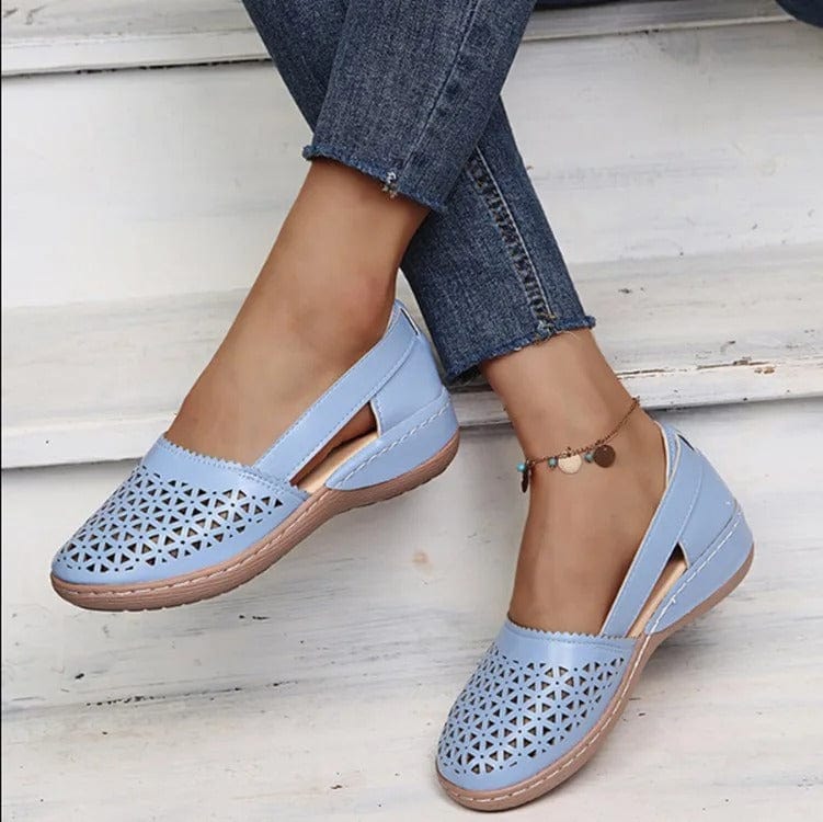 Lightweight Breathable Black Ballet Flats for Women
