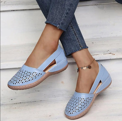 Lightweight Breathable Black Ballet Flats for Women