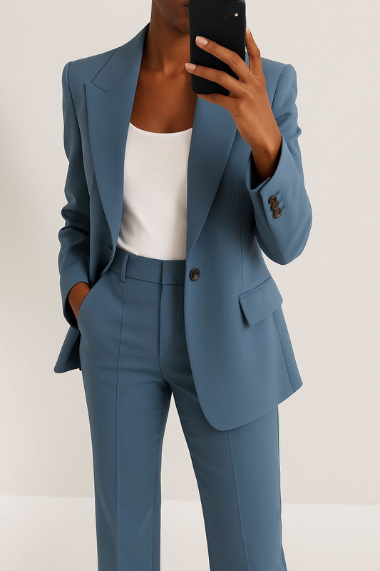 Classic Fit Women's Blazer and Trousers Suit Set - Luxivelle