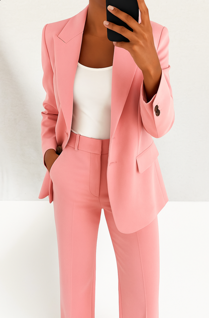 Classic Fit Women's Blazer and Trousers Suit Set