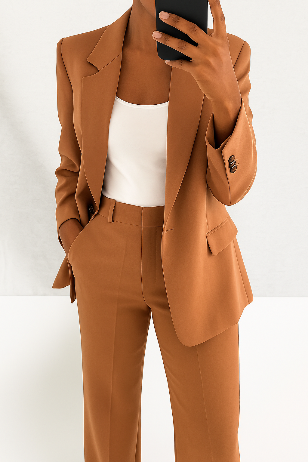 Classic Fit Women's Blazer and Trousers Suit Set