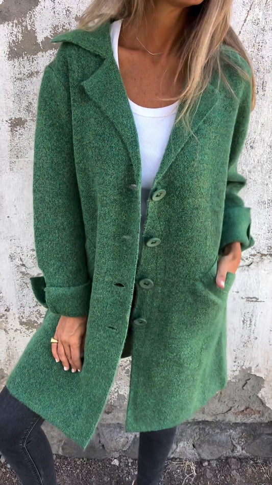 Warm Women's Oversized Knit Coat - Luxivelle