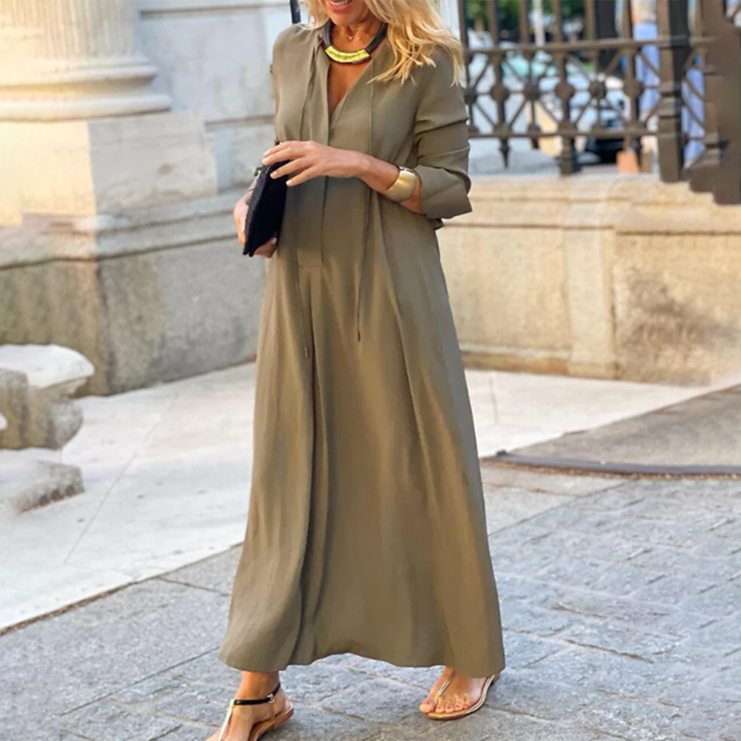 Long Sleeve Flowy Summer Dress
