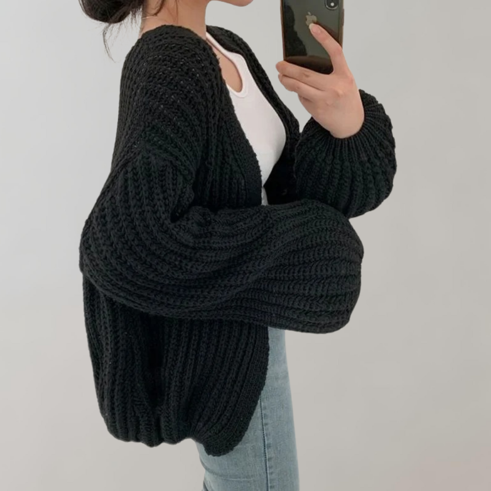 Cozy Oversized Open Front Cardigan for Women - Luxivelle