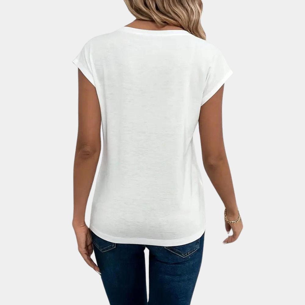 Relaxed Fit V Neck Short Sleeve T Shirt