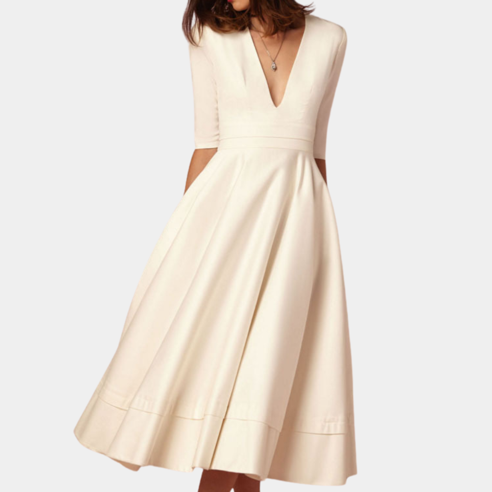 Timeless Floral Knee Length Dress - Luxivelle