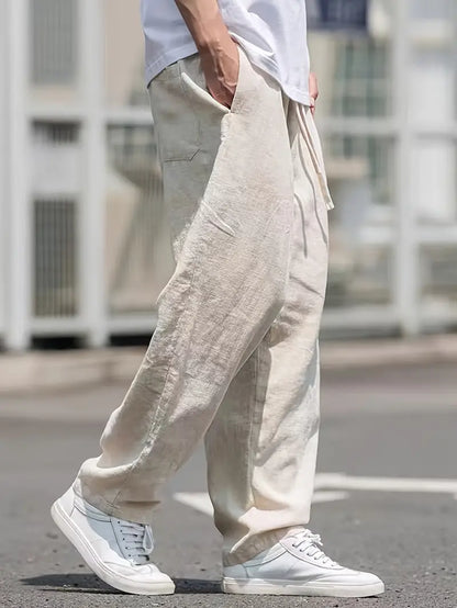 Freedom | Mens Linen Pants - Baggy Trousers-2