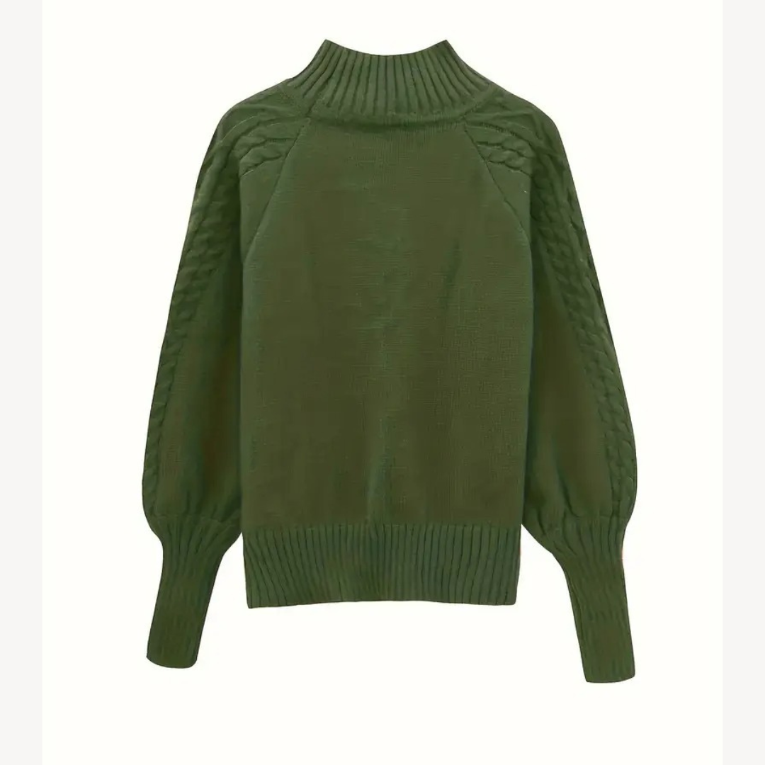Cable Knit Turtleneck Sweater for Women 0