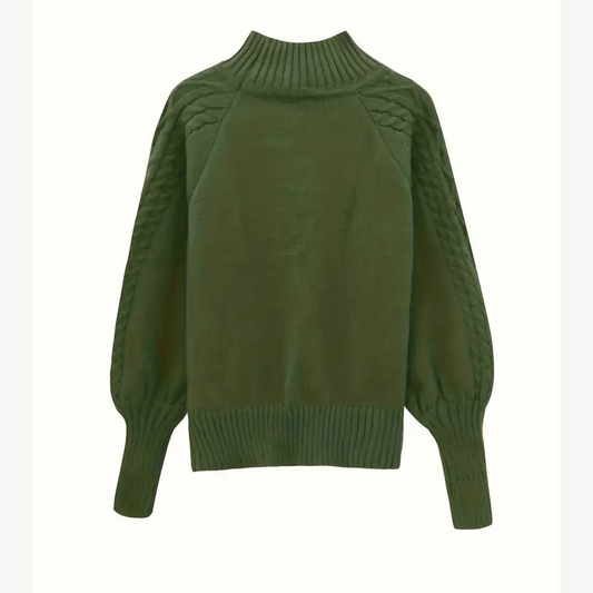 Cable Knit Turtleneck Sweater for Women 0