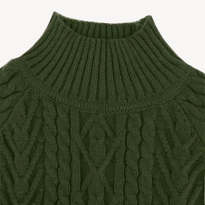 Cable Knit Turtleneck Sweater for Women 2