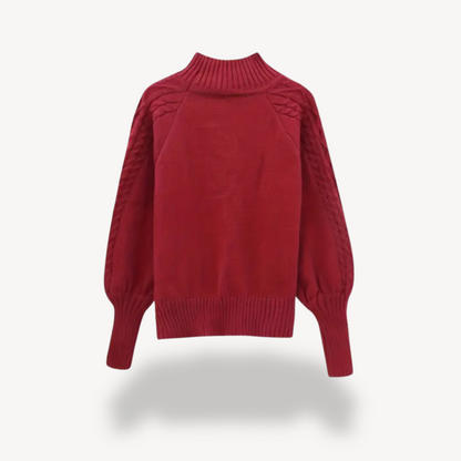Cable Knit Turtleneck Sweater for Women 4