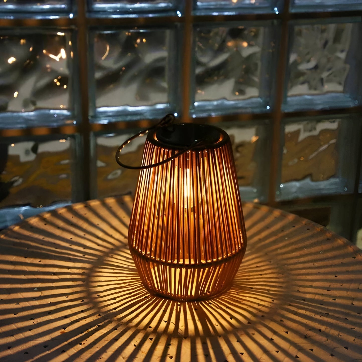 Outdoor Bamboo Solar Powered Lantern Light