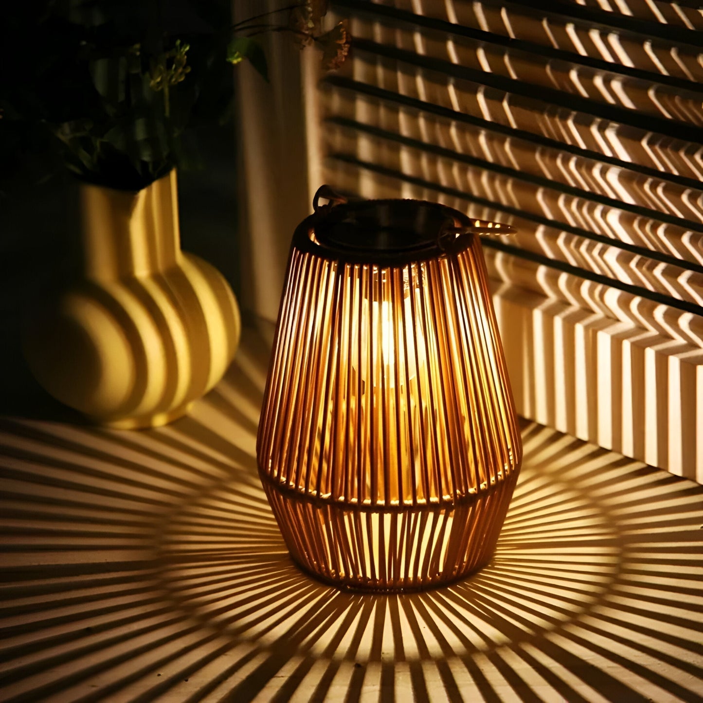 Outdoor Bamboo Solar Powered Lantern Light - Luxivelle