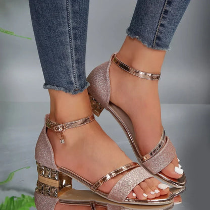 Comfortable Womens Sandals with Buckle Ankle Straps