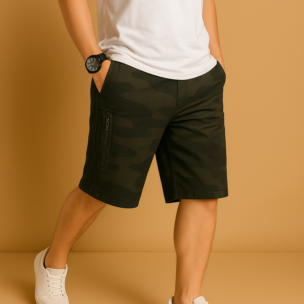 Tactical Khaki Shorts for Men with Extra Pockets