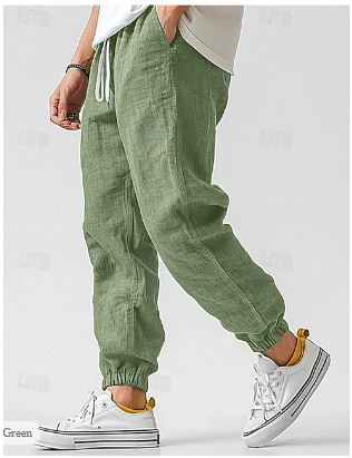 Maximilian | Men's Linen Cargo Pants - Breathable High Waist Trousers-2