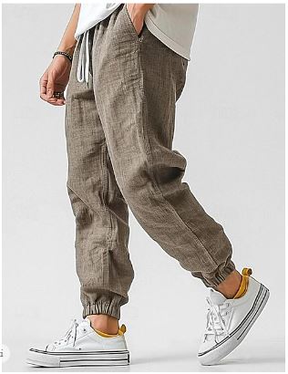 Maximilian | Men's Linen Cargo Pants - Breathable High Waist Trousers-1