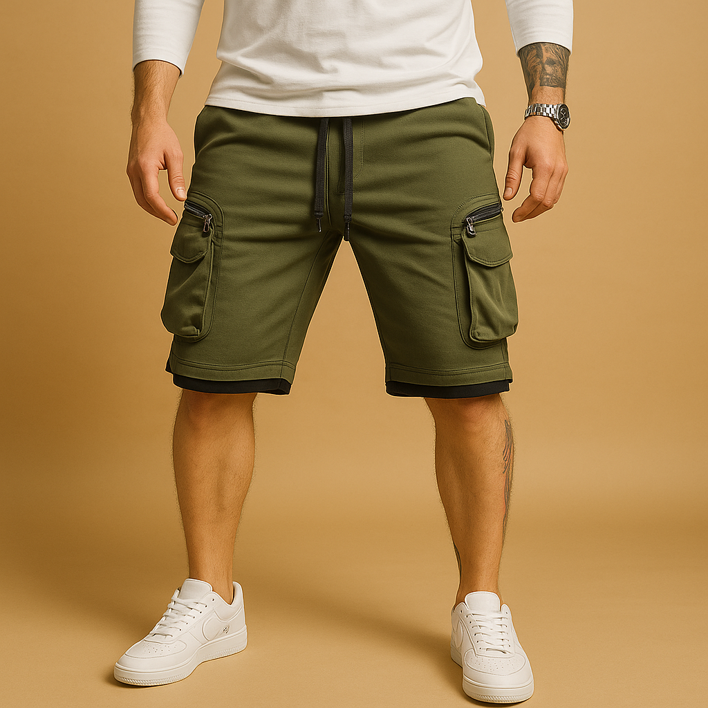 Men's Comfortable Elastic Waist Cargo Shorts - Luxivelle
