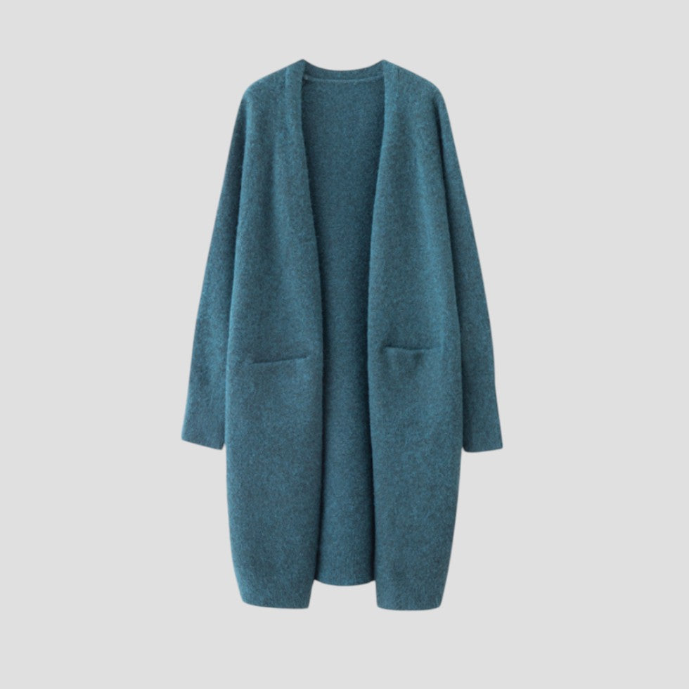 Cashmere Cardigan For Women with long open front 6