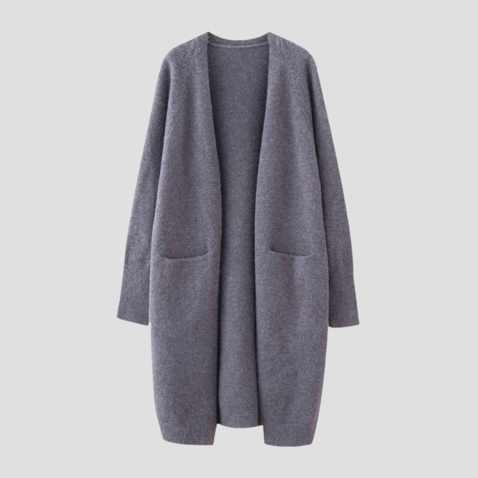 Cashmere Cardigan For Women with long open front 7