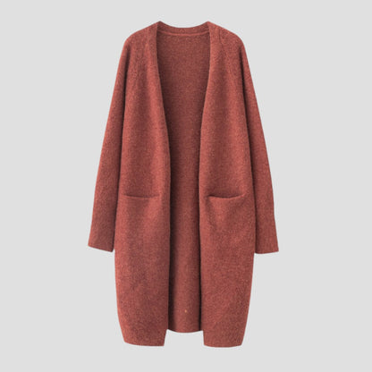 Cashmere Cardigan For Women with long open front 8