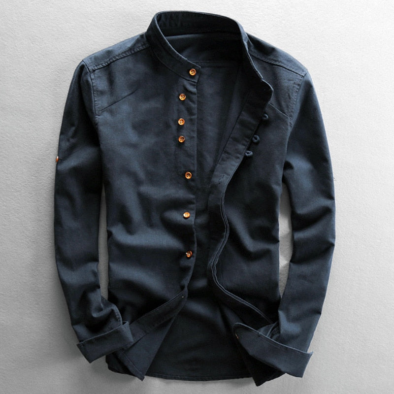 Casper | Casual long-sleeved linen men's shirts 0