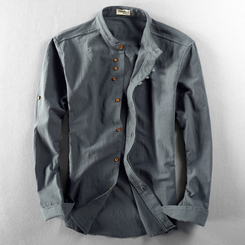 Casper | Casual long-sleeved linen men's shirts 6