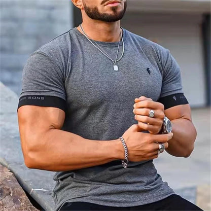 Casual Breathable Mens Short Tee Shirt