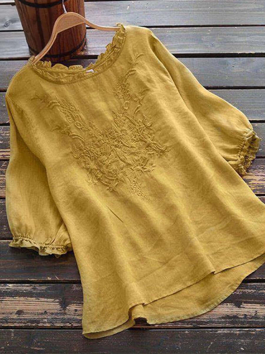 Relaxed Fit Long Sleeve Women's Blouse - Luxivelle