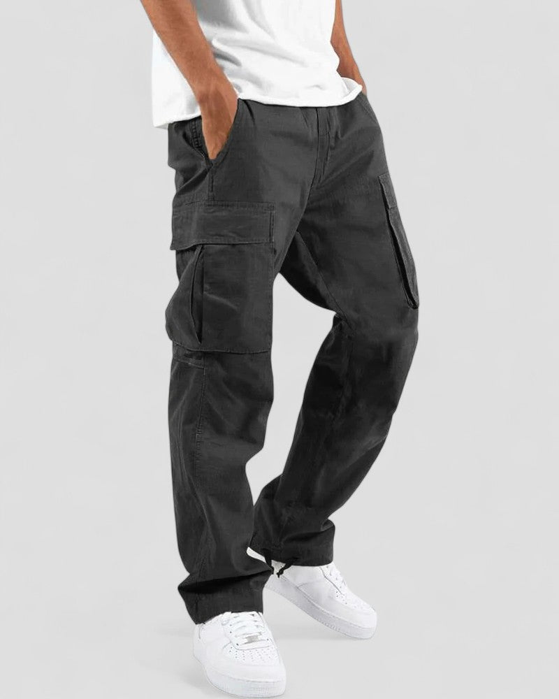 Casual Cotton Cargo Trousers for Men with Multiple Pockets 0