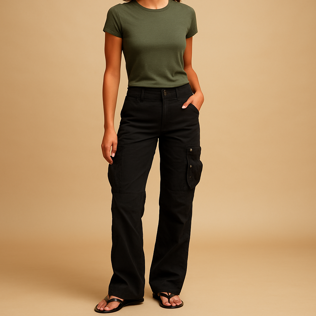 Relaxed Fit Women's Cargo Pants with Pockets - Luxivelle