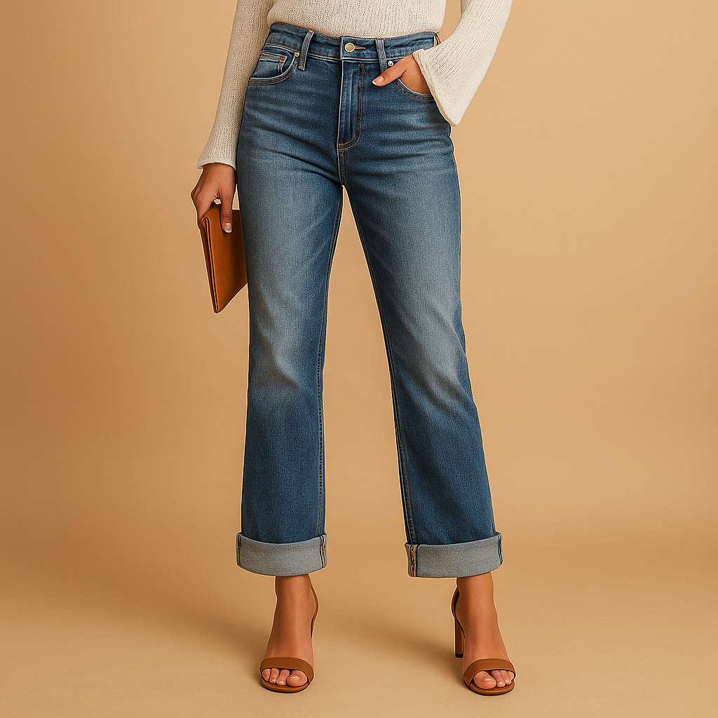 Relaxed Fit Women's Asymmetrical Waist Jeans - Luxivelle