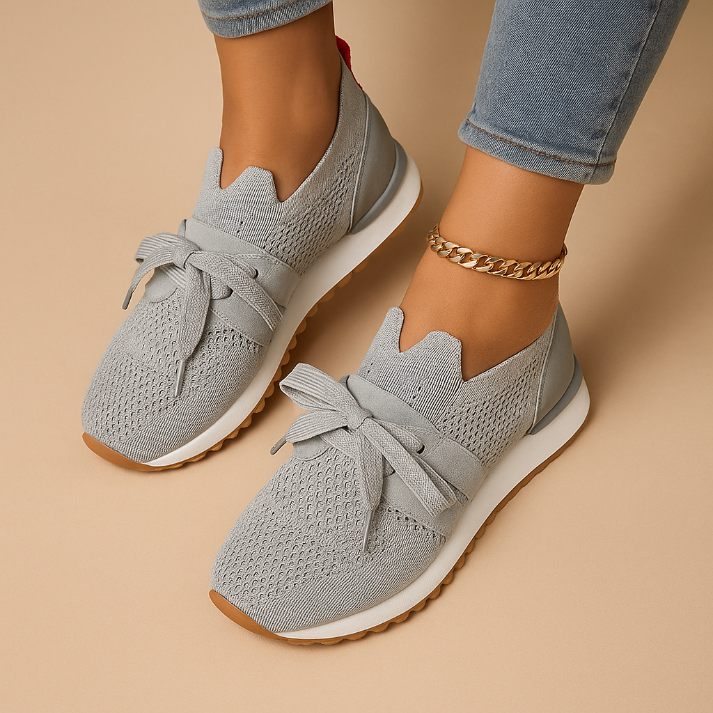 Comfortable lace-up sneakers for women with cushioned insole, breathable upper, and non-slip sole, ideal for everyday wear and city walks.