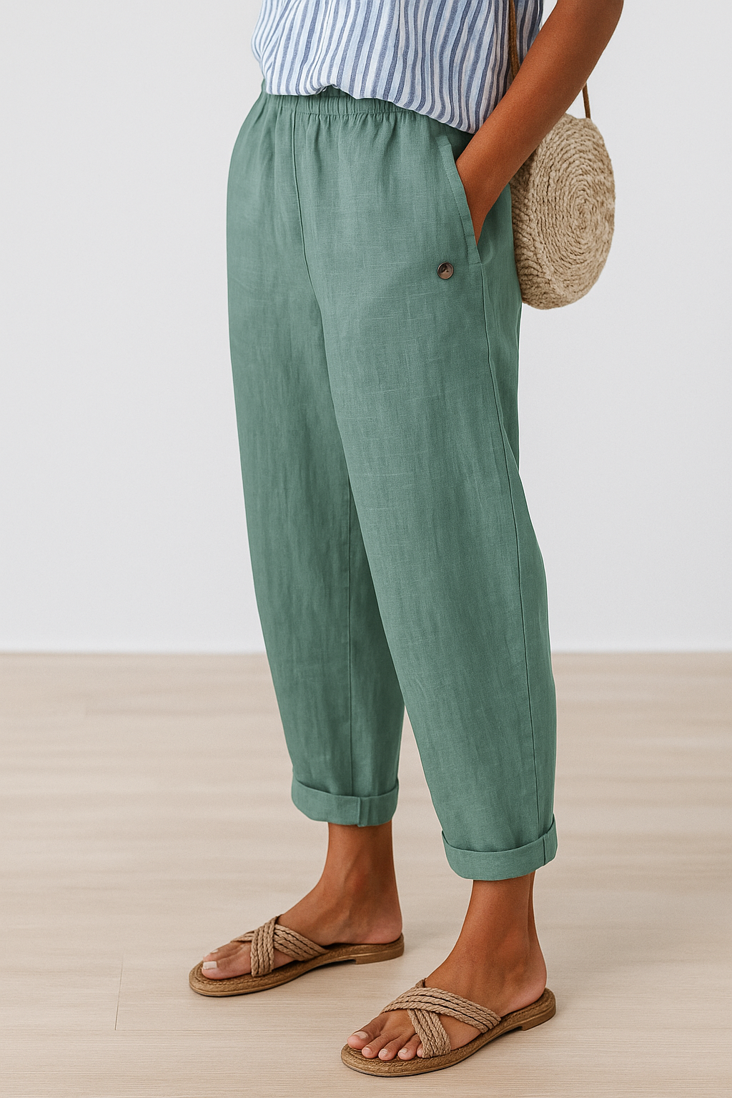Fashionable Trousers With Side Pockets