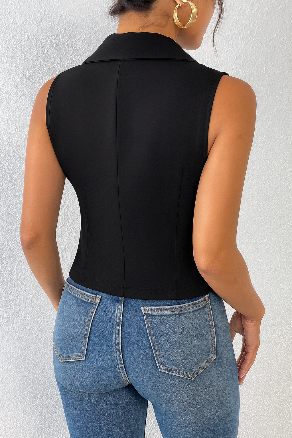 Fitted Sleeveless Gilet Vest