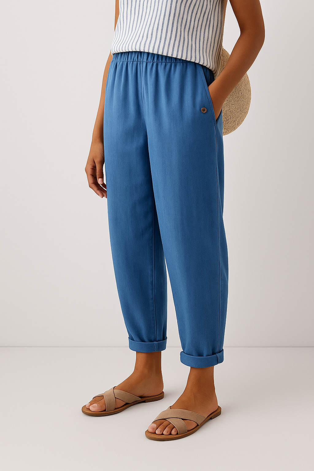 Fashionable Trousers With Side Pockets
