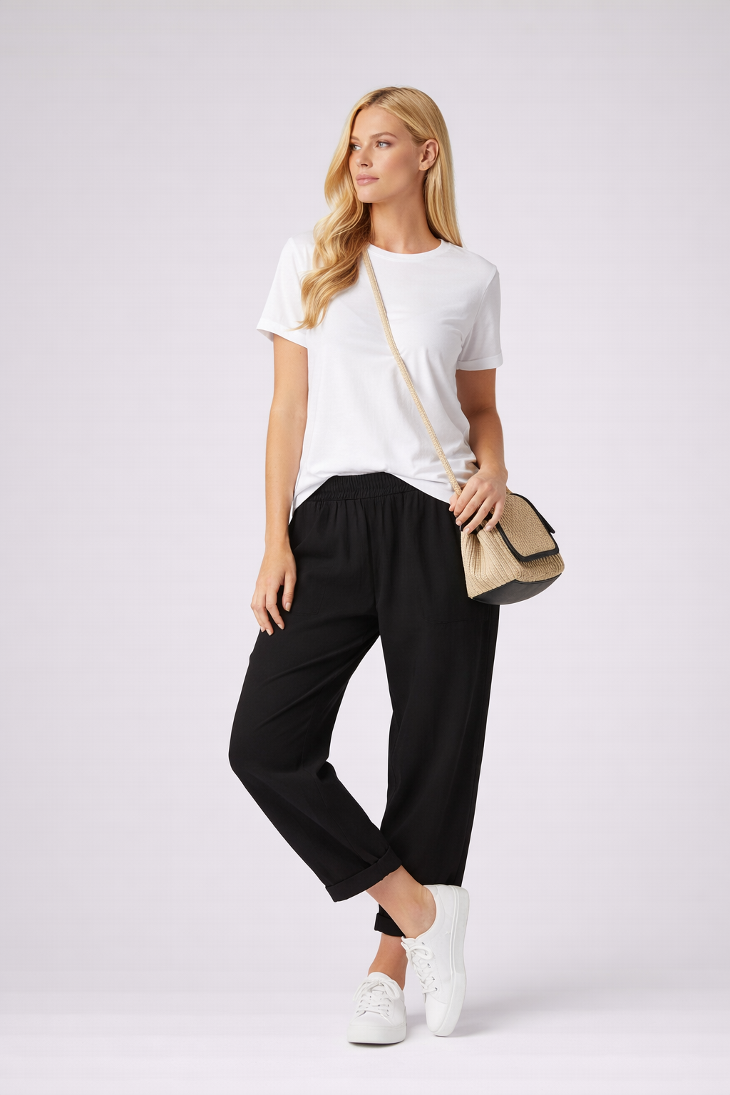 Casual Drawstring Linen Style Trousers