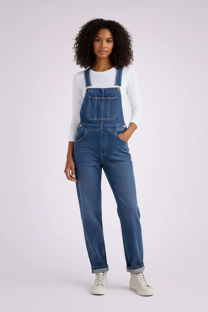 Classic Blue Jean Overalls - Luxivelle